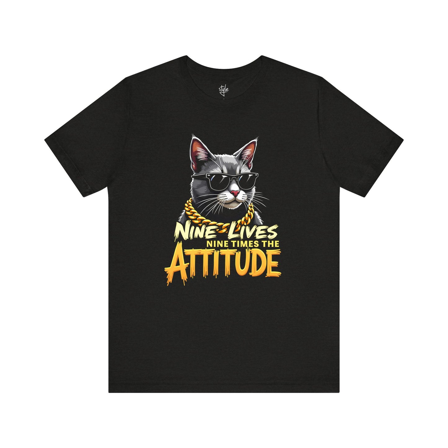 Nine Lives Nine Times the Attitude Gold T-Shirt