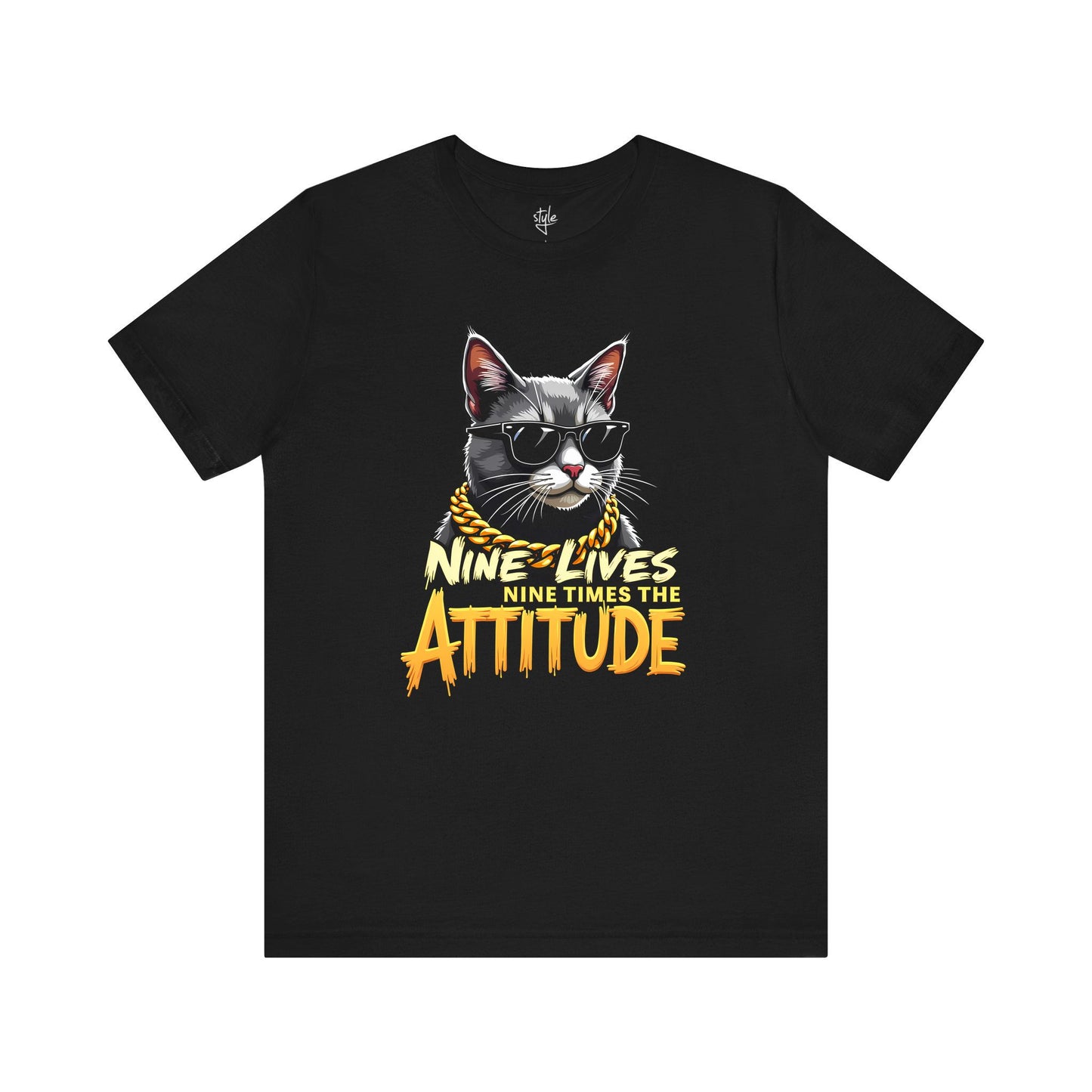 Nine Lives Nine Times the Attitude Gold T-Shirt