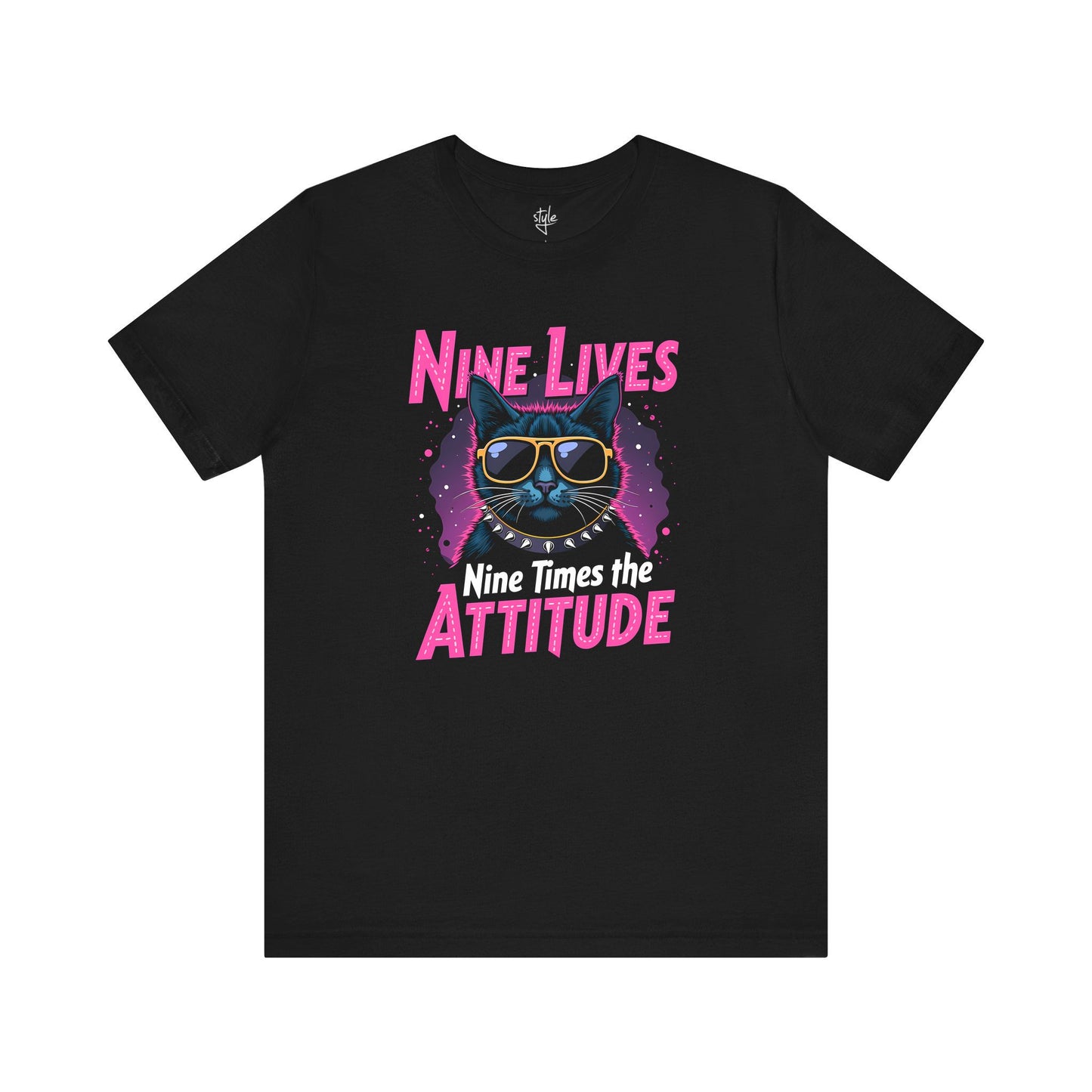 Nine Lives Nine Times the Attitude Pink T-Shirt