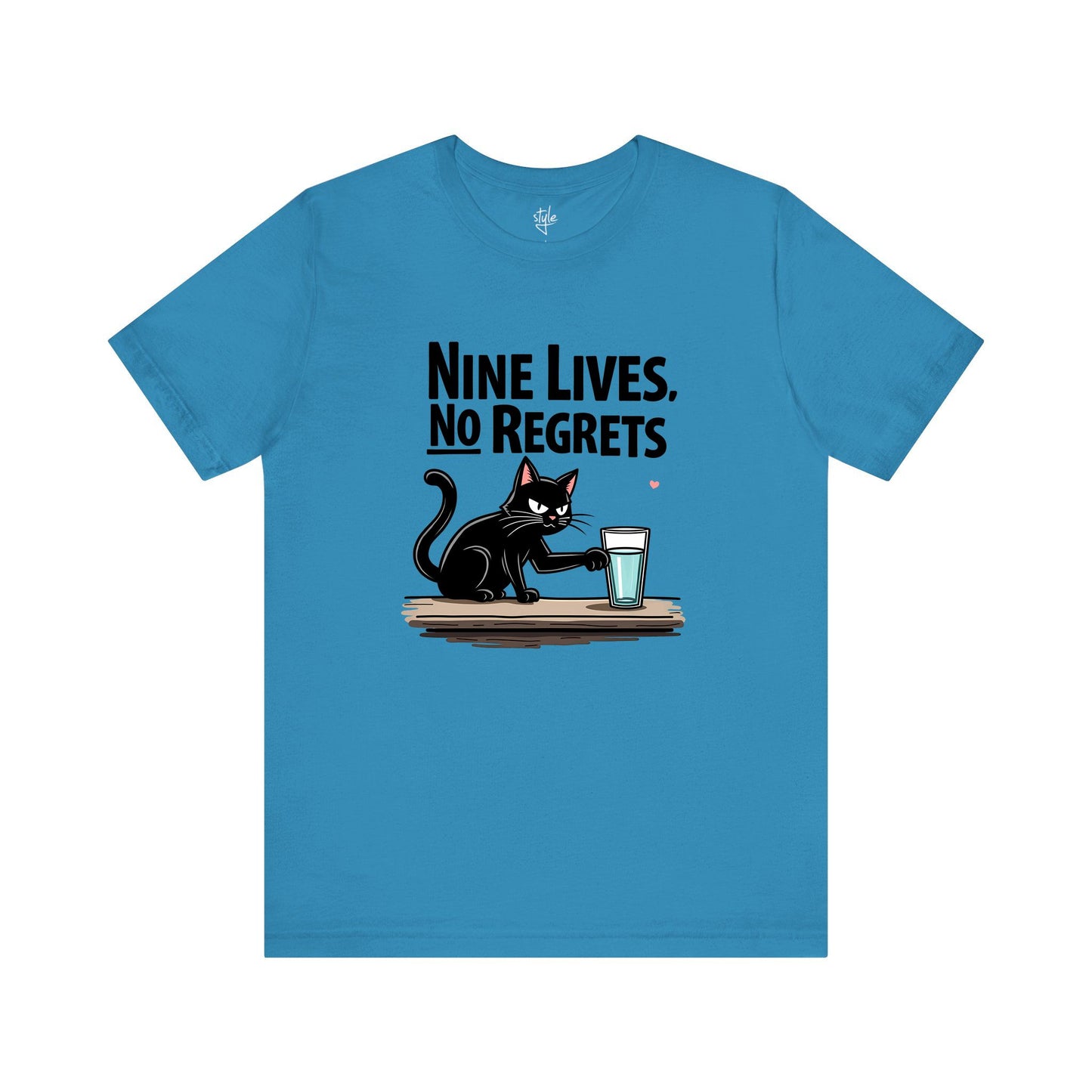 Nine Lives No Regrets Black Cat T-Shirt