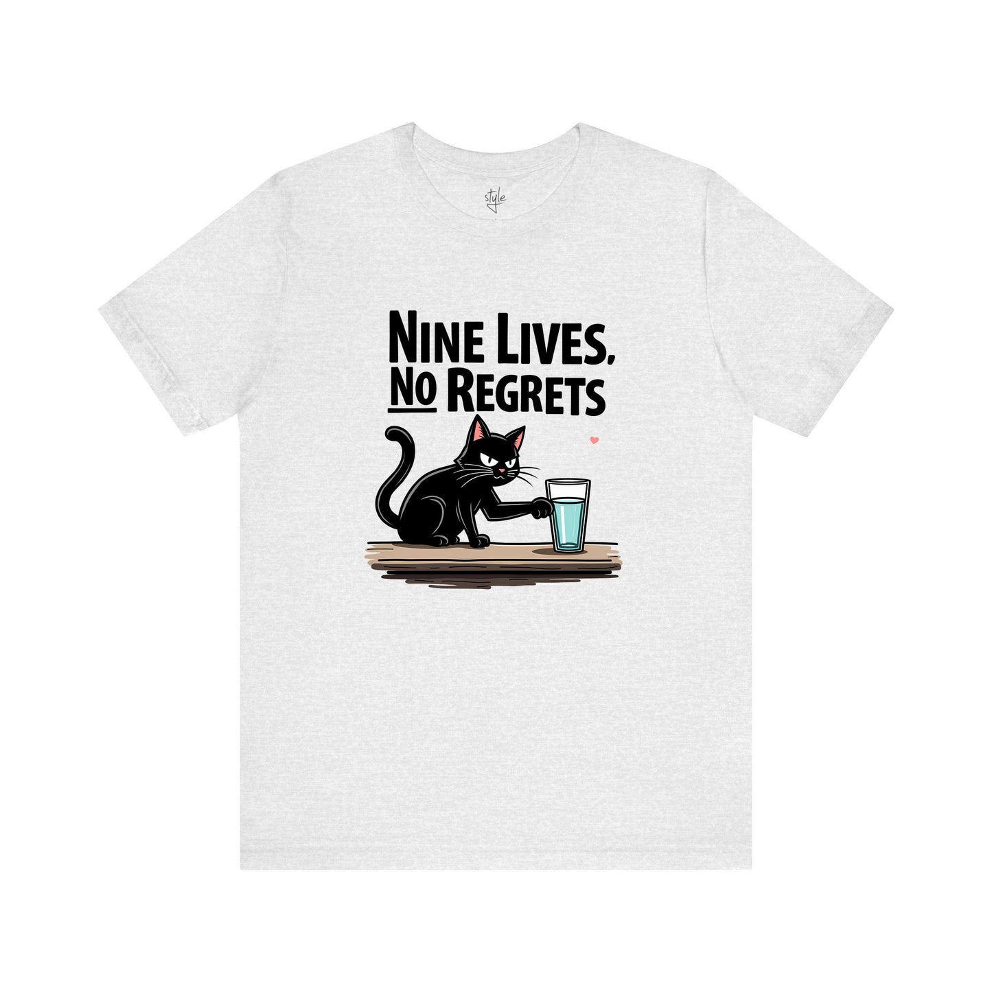 Nine Lives No Regrets Black Cat T-Shirt