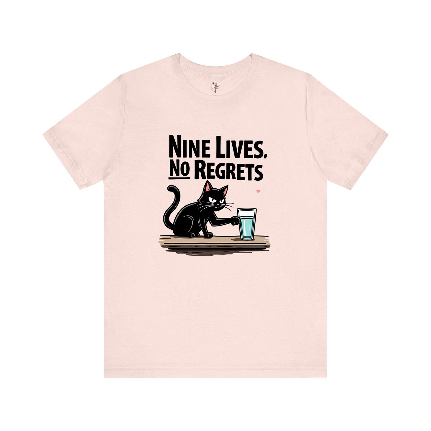 Nine Lives No Regrets Black Cat T-Shirt