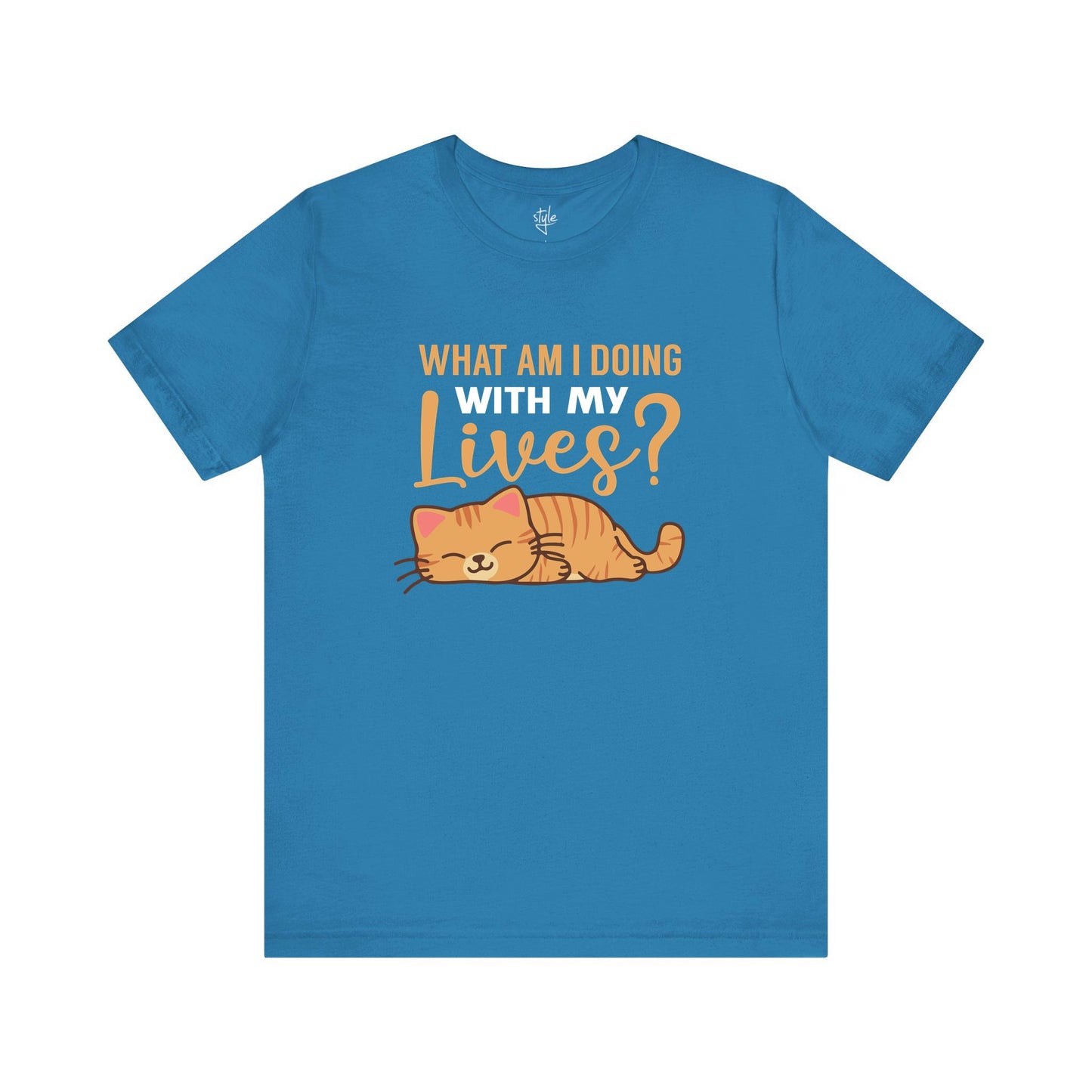 What am I Doing With My Lives? - Funny Cat T-Shirt