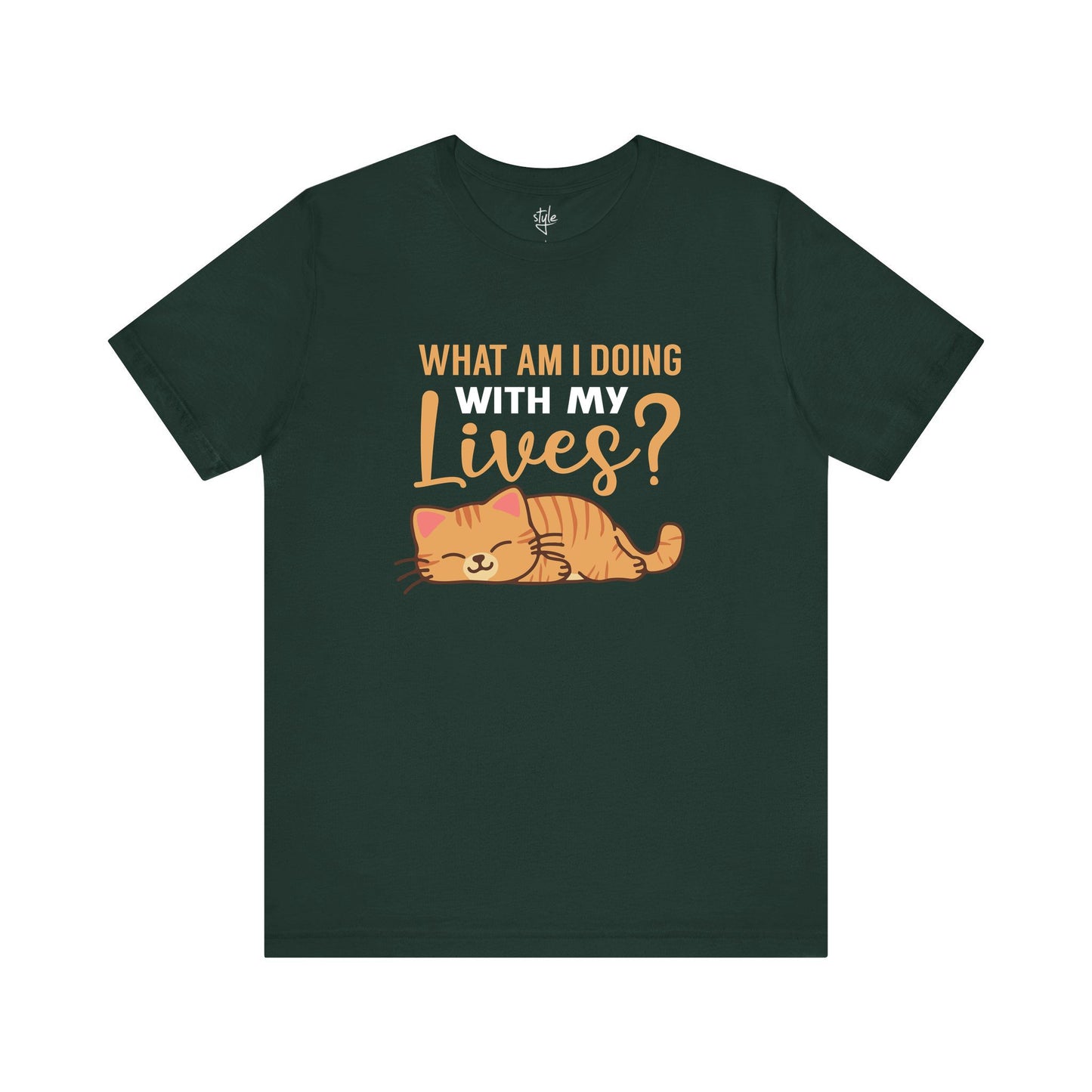 What am I Doing With My Lives? - Funny Cat T-Shirt